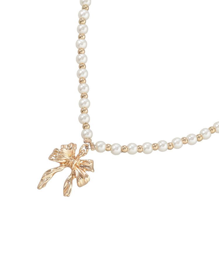 Maison de FLEUR「カーリーリボンスライドネックレス」|ネックレス|