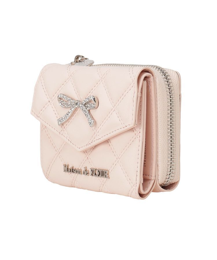 Maison de FLEUR「リボンビジューキルティングウォレット」|財布|