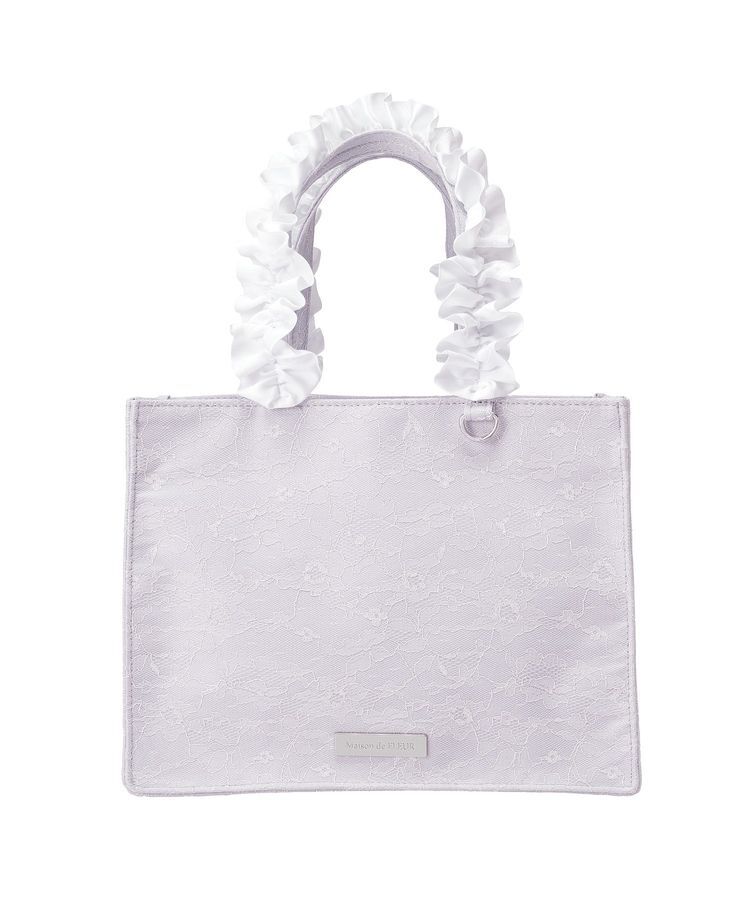 Maison de FLEUR「ブルーマニアフリルハンドルスクエアトートバッグ」|トートバッグ|