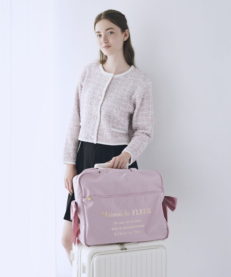 Maison de FLEUR「サテンキャリーオンバッグ」|トートバッグ|ダークピンク