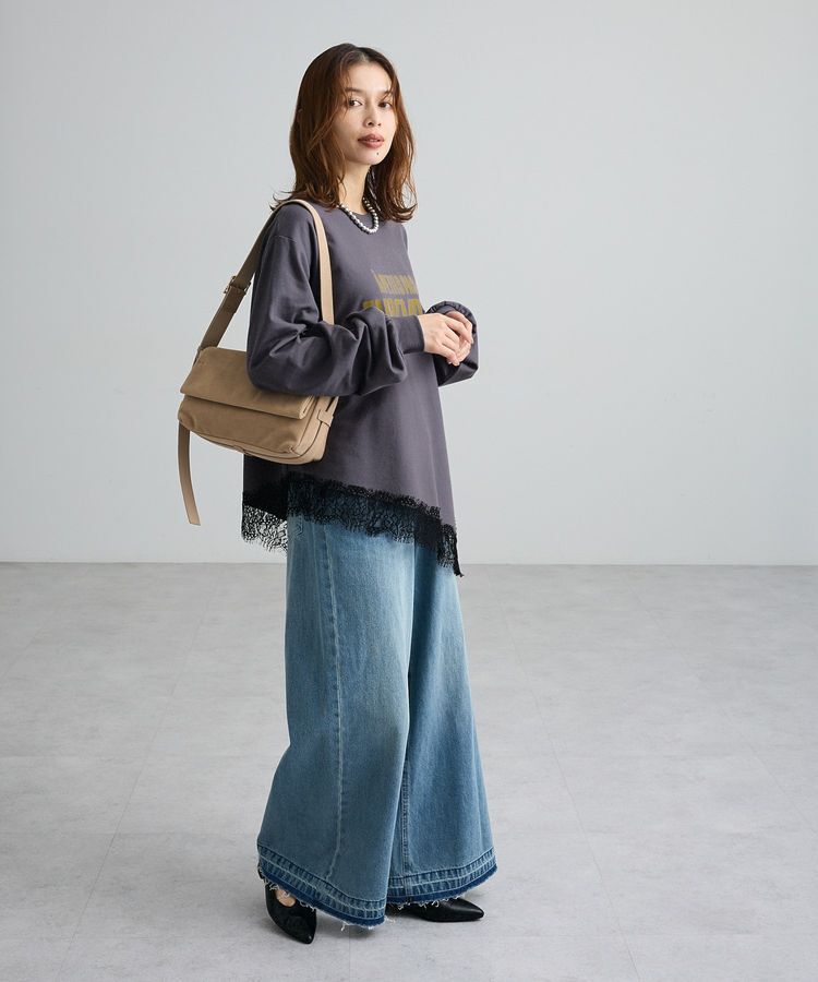 Green Parks「レースドッキングロゴ裏毛プルオーバー」|Tシャツ・カットソー|