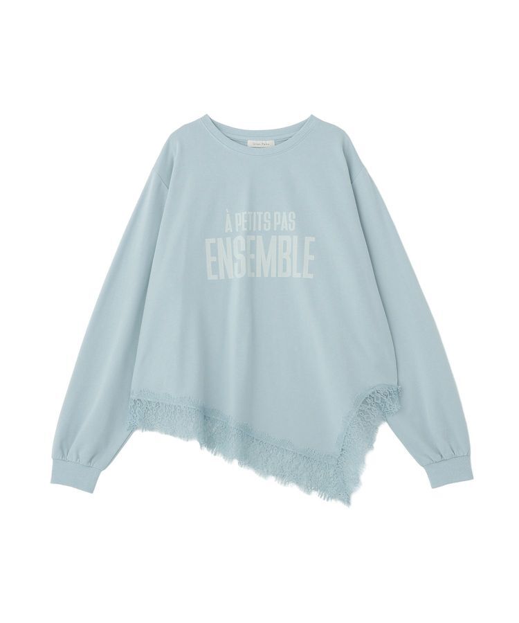 Green Parks「レースドッキングロゴ裏毛プルオーバー」|Tシャツ・カットソー|
