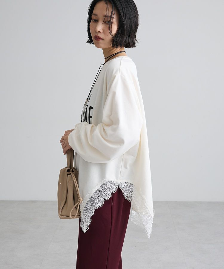 Green Parks「レースドッキングロゴ裏毛プルオーバー」|Tシャツ・カットソー|
