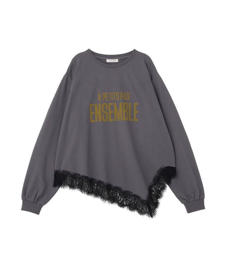 Green Parks「レースドッキングロゴ裏毛プルオーバー」|Tシャツ・カットソー|