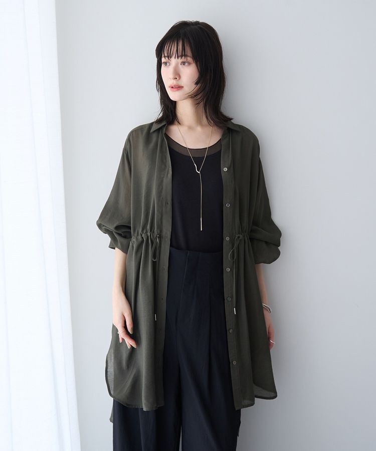 YECCA VECCA「シアー2way袖バルーンチュニック」|シャツ・ブラウス|