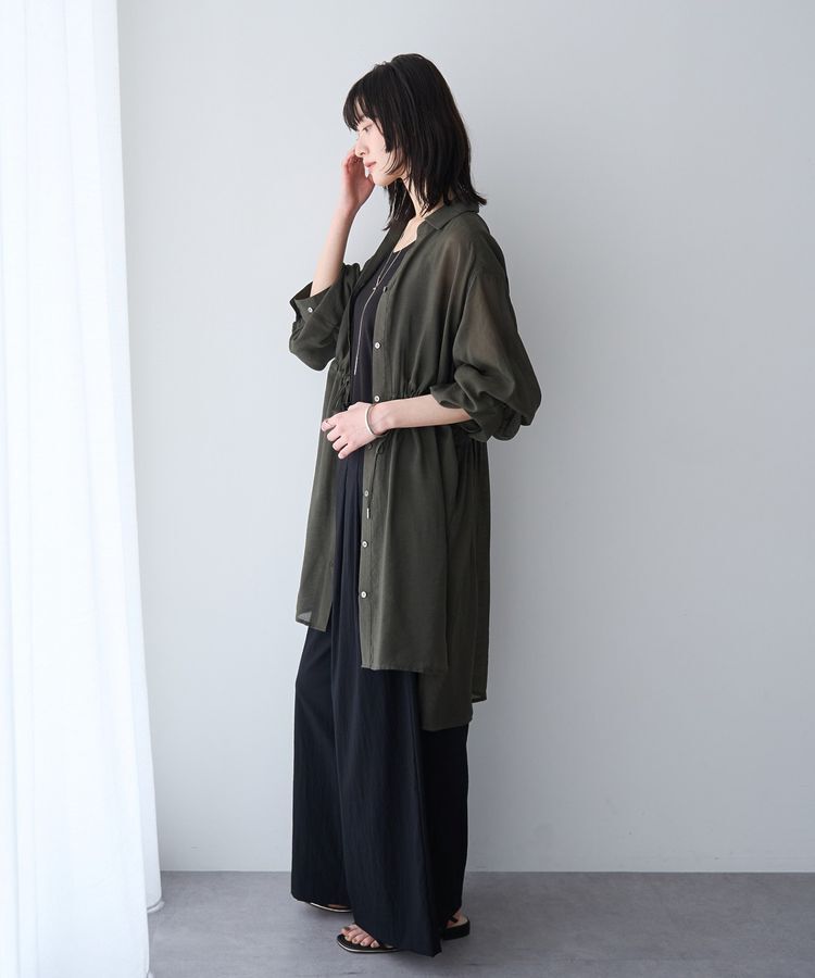 YECCA VECCA「シアー2way袖バルーンチュニック」|シャツ・ブラウス|