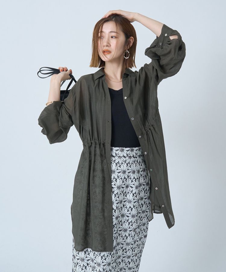YECCA VECCA「シアー2way袖バルーンチュニック」|シャツ・ブラウス|