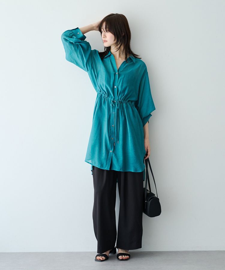 YECCA VECCA「シアー2way袖バルーンチュニック」|シャツ・ブラウス|