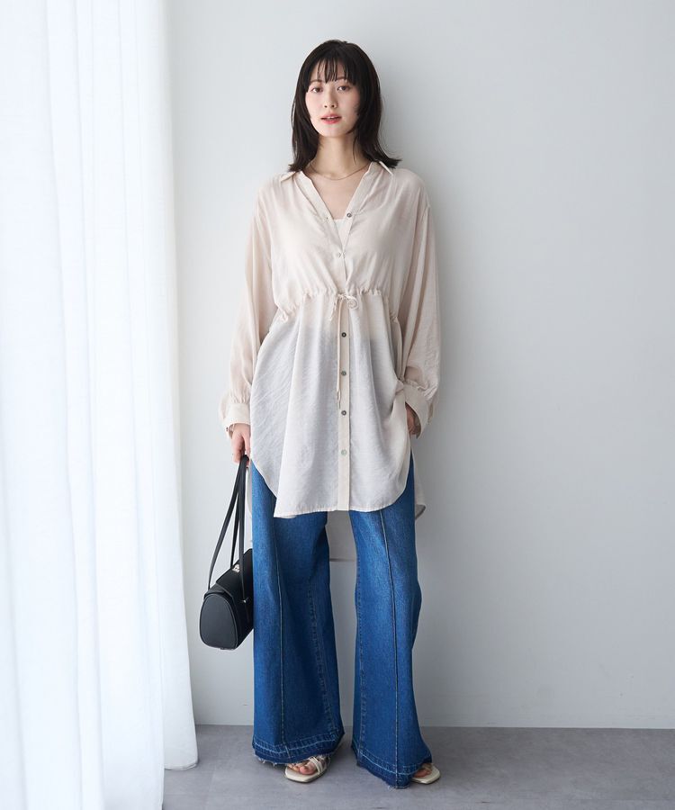 YECCA VECCA「シアー2way袖バルーンチュニック」|シャツ・ブラウス|
