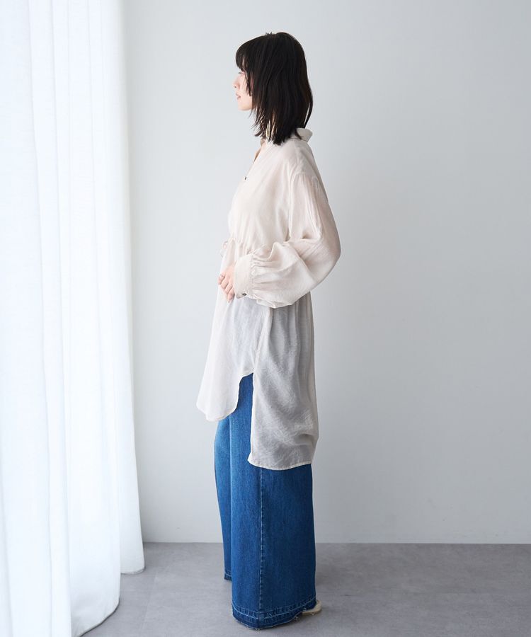 YECCA VECCA「シアー2way袖バルーンチュニック」|シャツ・ブラウス|