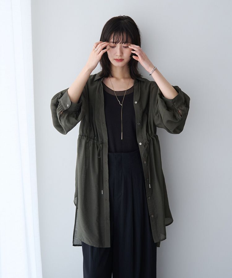 YECCA VECCA「シアー2way袖バルーンチュニック」|シャツ・ブラウス|