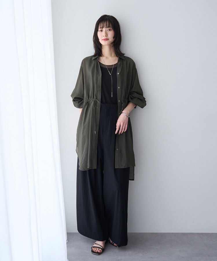 YECCA VECCA「シアー2way袖バルーンチュニック」|シャツ・ブラウス|