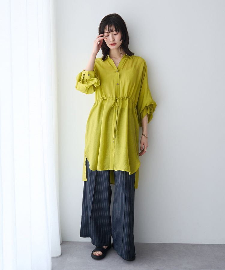 YECCA VECCA「シアー2way袖バルーンチュニック」|シャツ・ブラウス|