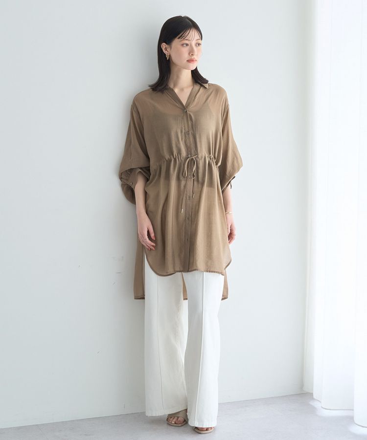 YECCA VECCA「シアー2way袖バルーンチュニック」|シャツ・ブラウス|