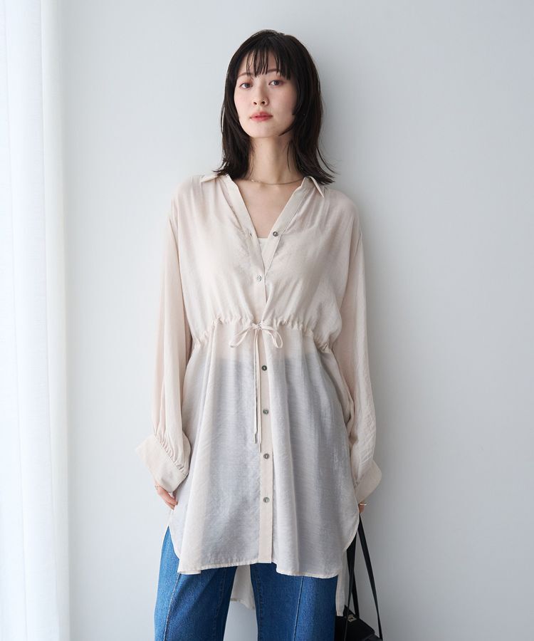 YECCA VECCA「シアー2way袖バルーンチュニック」|シャツ・ブラウス|