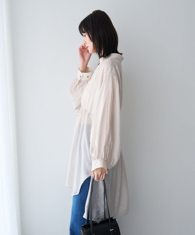 YECCA VECCA「シアー2way袖バルーンチュニック」|シャツ・ブラウス|