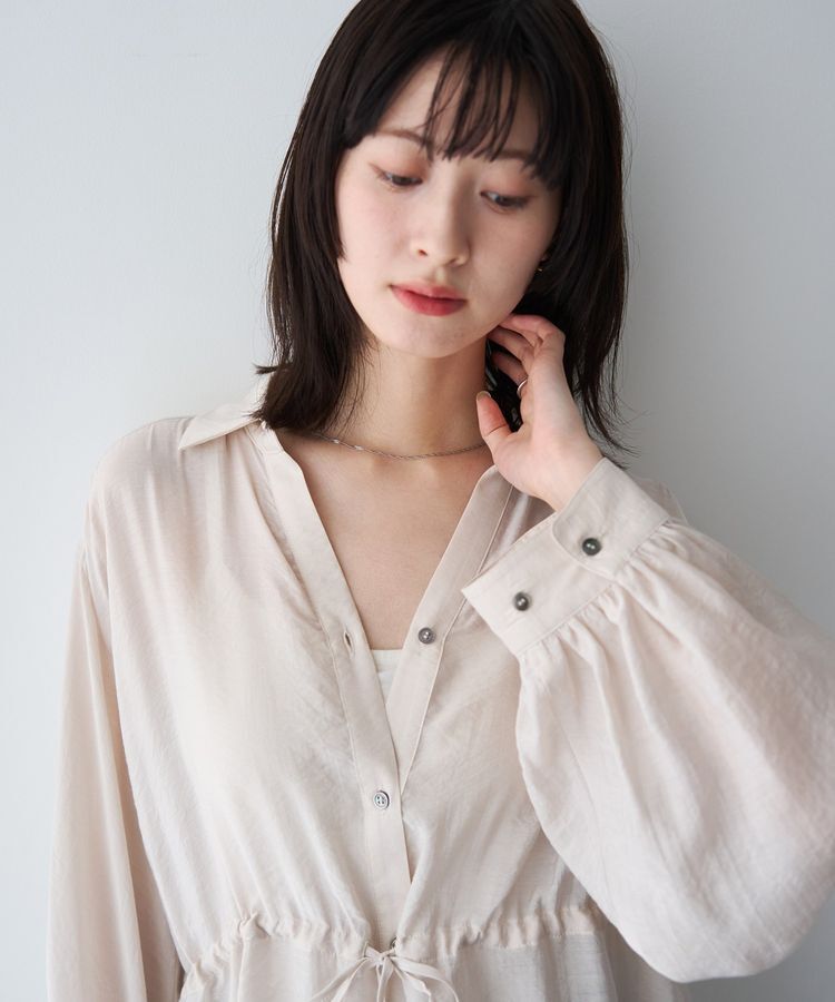 YECCA VECCA「シアー2way袖バルーンチュニック」|シャツ・ブラウス|