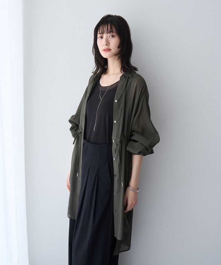 YECCA VECCA「シアー2way袖バルーンチュニック」|シャツ・ブラウス|
