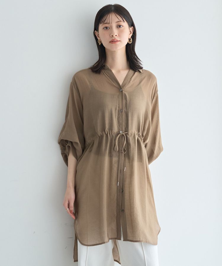 YECCA VECCA「シアー2way袖バルーンチュニック」|シャツ・ブラウス|