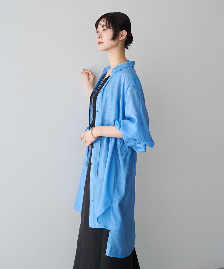 YECCA VECCA「シアー2way袖バルーンチュニック」|シャツ・ブラウス|Blue