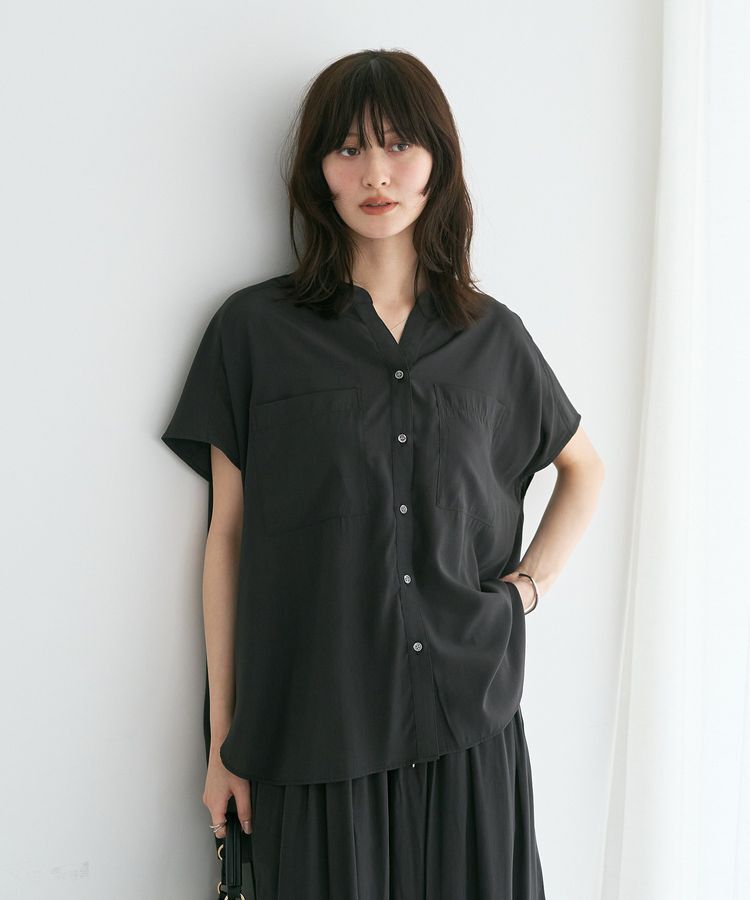 YECCA VECCA「【接触冷感/セットアップ可能】ポケットスキッパーシャツ」|シャツ・ブラウス|