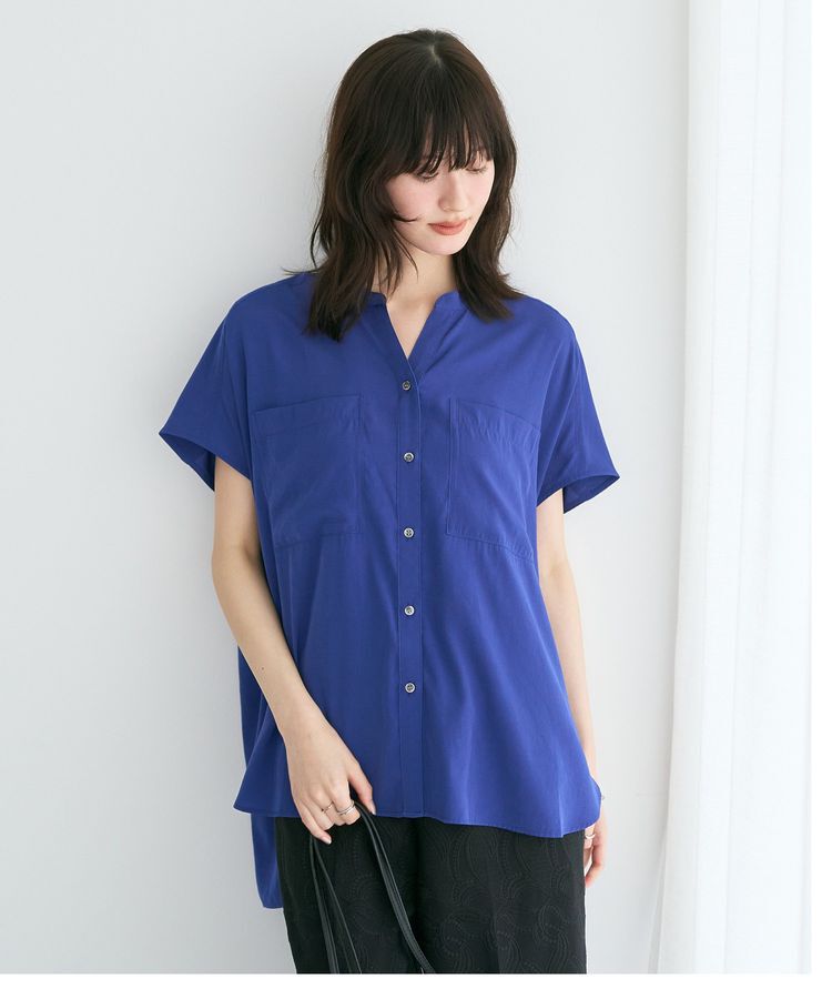 YECCA VECCA「【接触冷感/セットアップ可能】ポケットスキッパーシャツ」|シャツ・ブラウス|