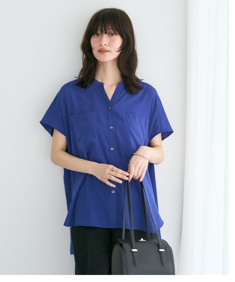 YECCA VECCA「【接触冷感/セットアップ可能】ポケットスキッパーシャツ」|シャツ・ブラウス|