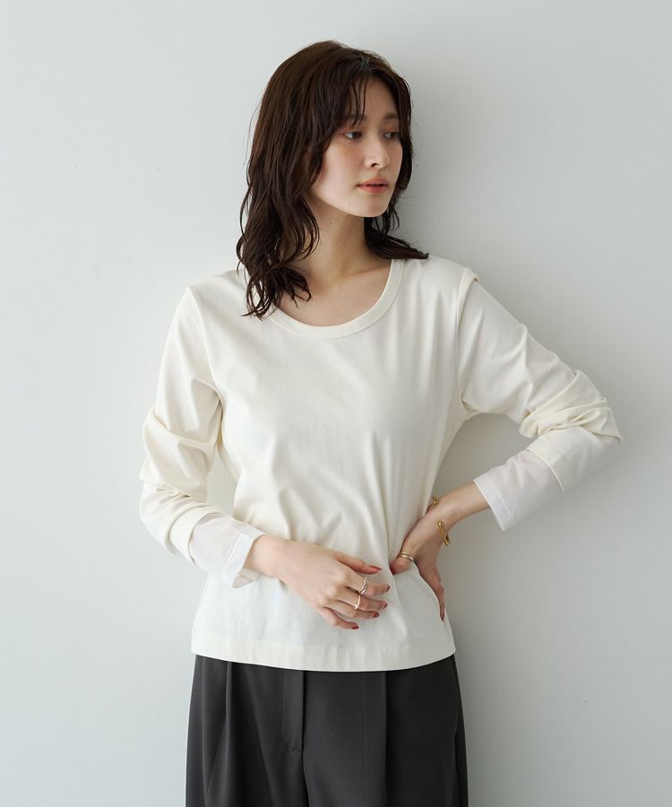 YECCA VECCA「袖口レイヤードロンTee」|Tシャツ・カットソー|