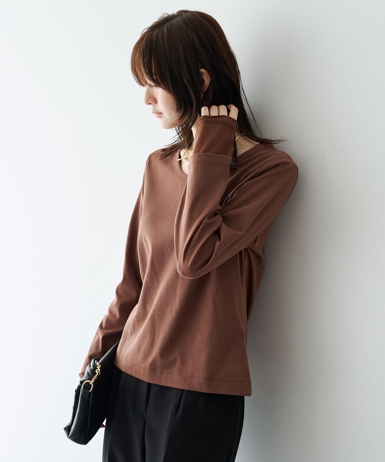 YECCA VECCA「袖口レイヤードロンTee」|Tシャツ・カットソー|Brown