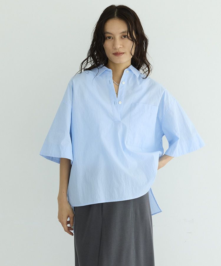 GARAGE OF GOOD CLOTHING「【日本製】ストライプスキッパーシャツ」|シャツ・ブラウス|Blue