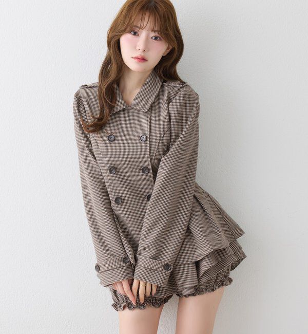  「【Premium order】くびれ爆誕ペプラムジャケット/セットアップ可能」|ダウンベスト・ベスト|