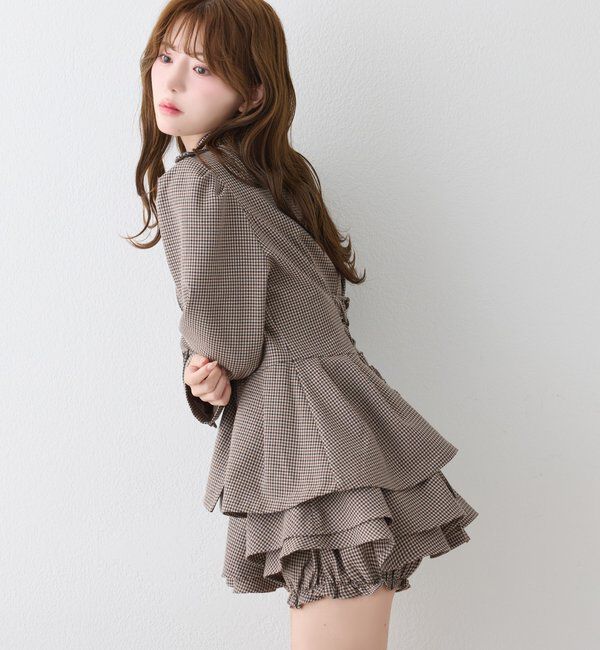  「【Premium order】レイヤード風フレアミニスカート/セットアップ可能」|スカート|