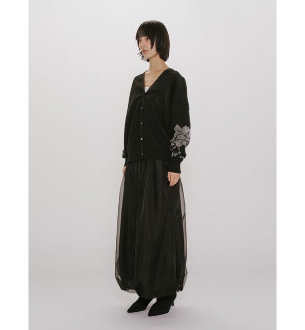 MIDIUMISOLID「MIDIUMISOLID for Ladies フラワージャカードカーディガン」|カーディガン|