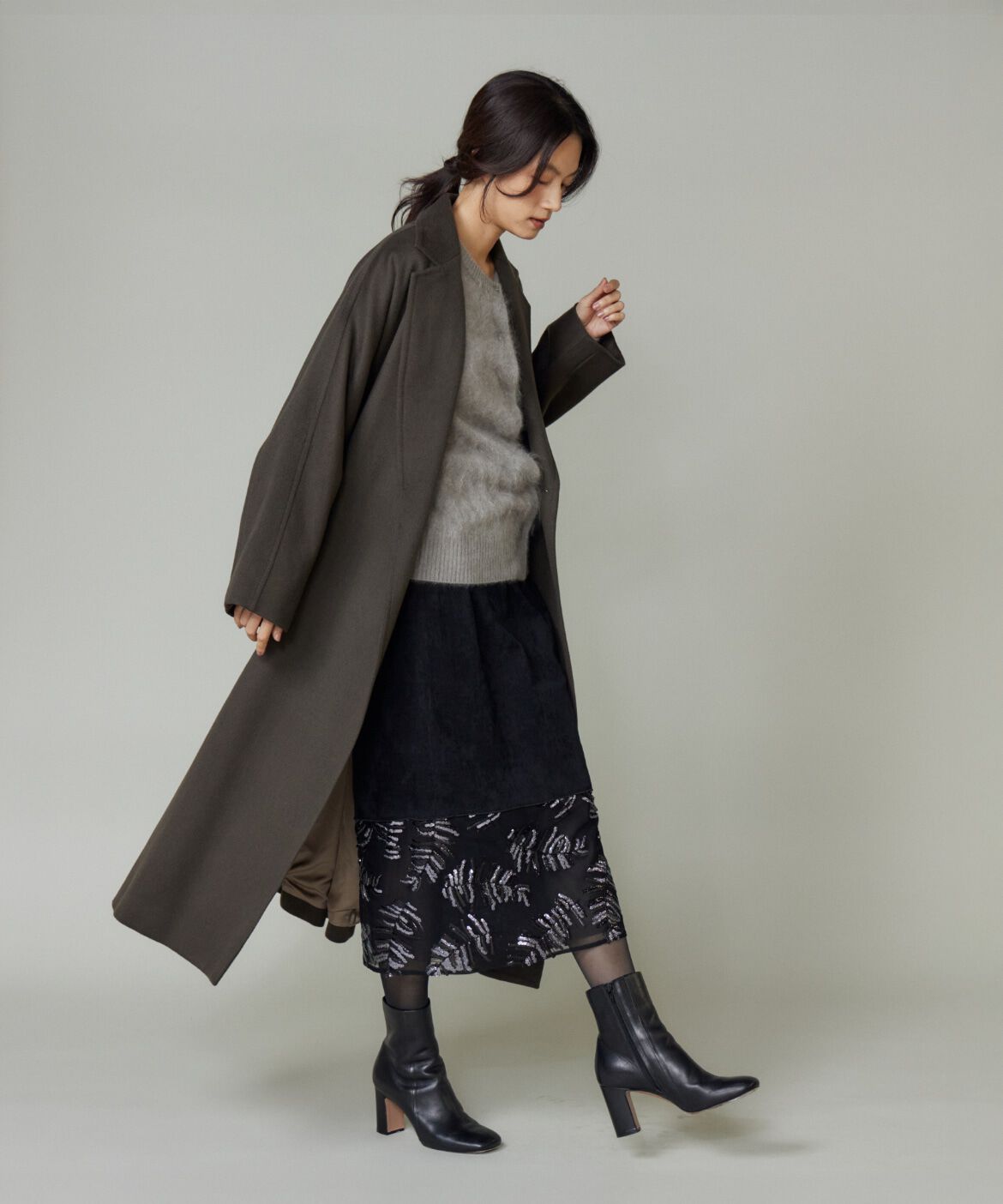 la veille by SUPERIOR CLOSET「《大きいサイズ》ベルベットスカート」|タイト|