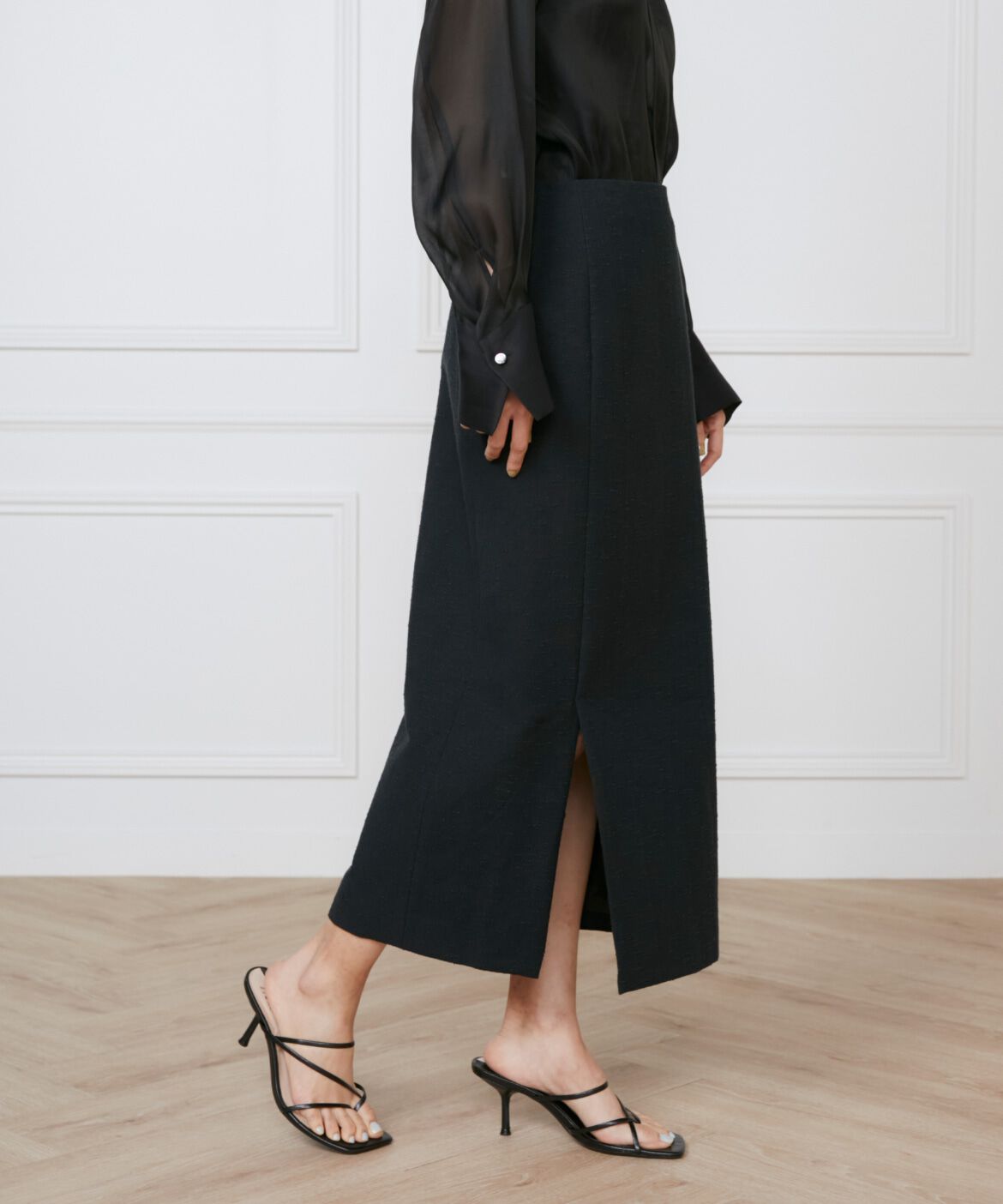 INED「《大きいサイズ》サイドスリットスカート《la veille by SUPERIOR CLOSET》」|タイト|