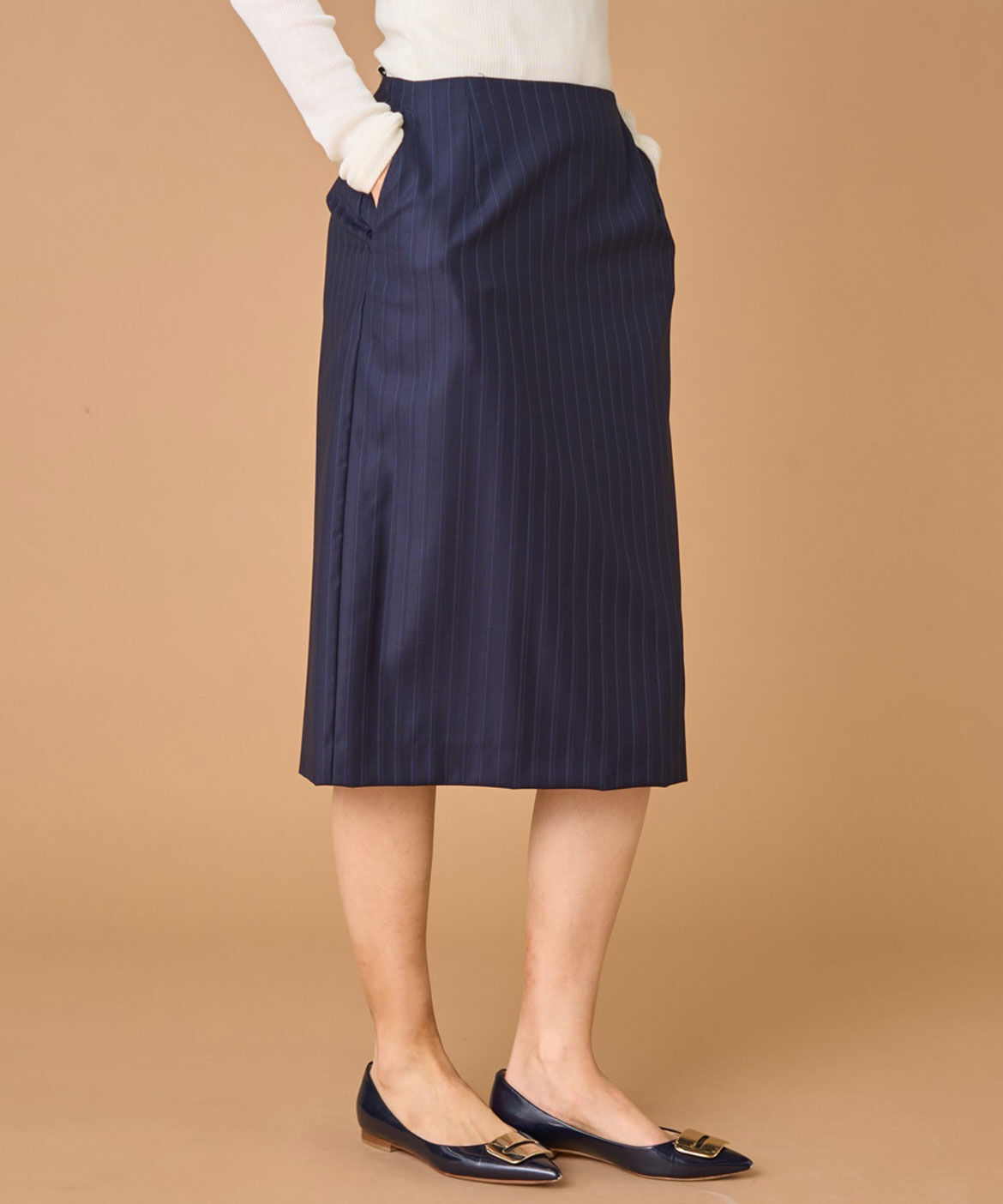 INED「《大きいサイズ》LORO PIANA スカート」|タイト|