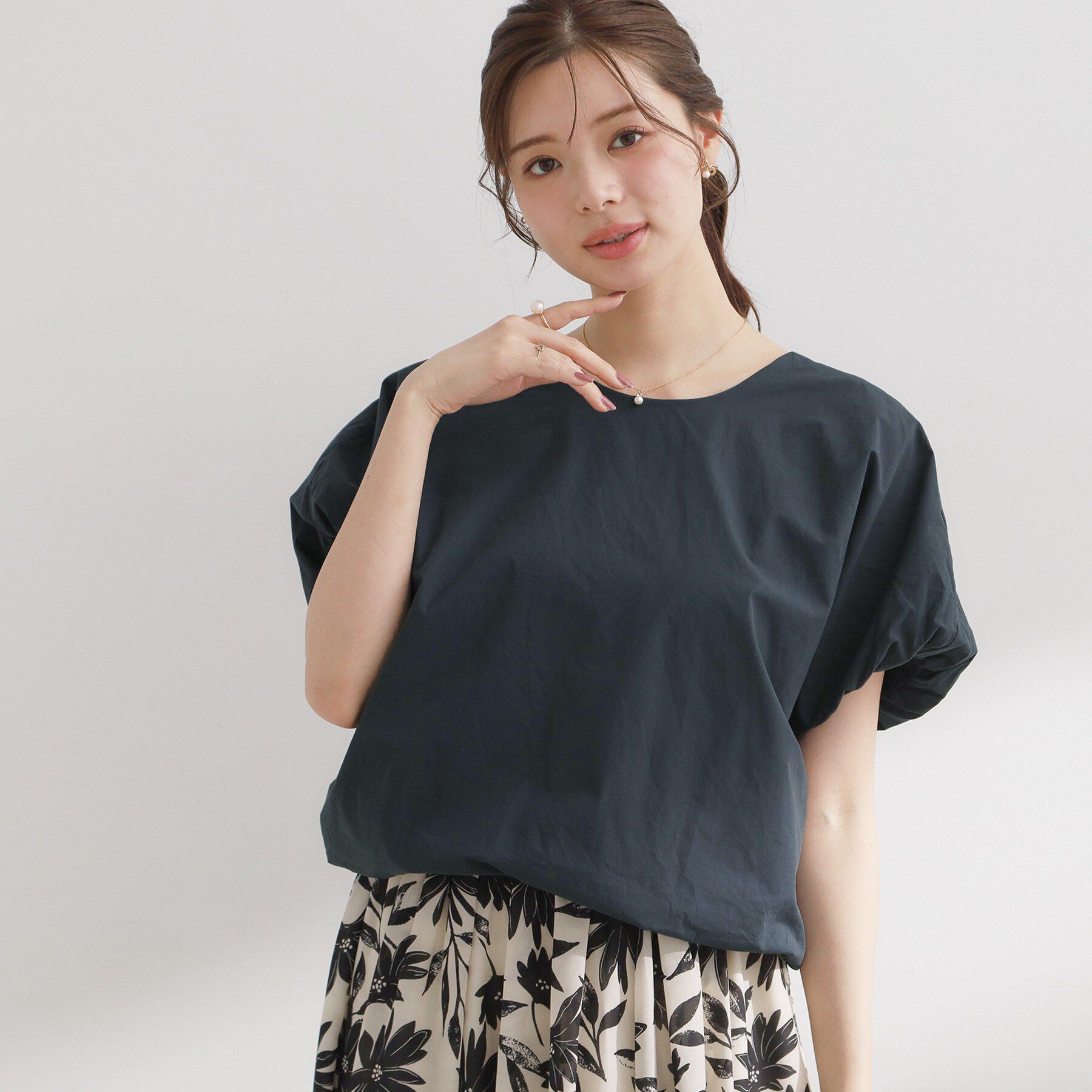 Couture broach「2WAYバルーンブラウス」|シャツ・ブラウス|ネイビー(094)