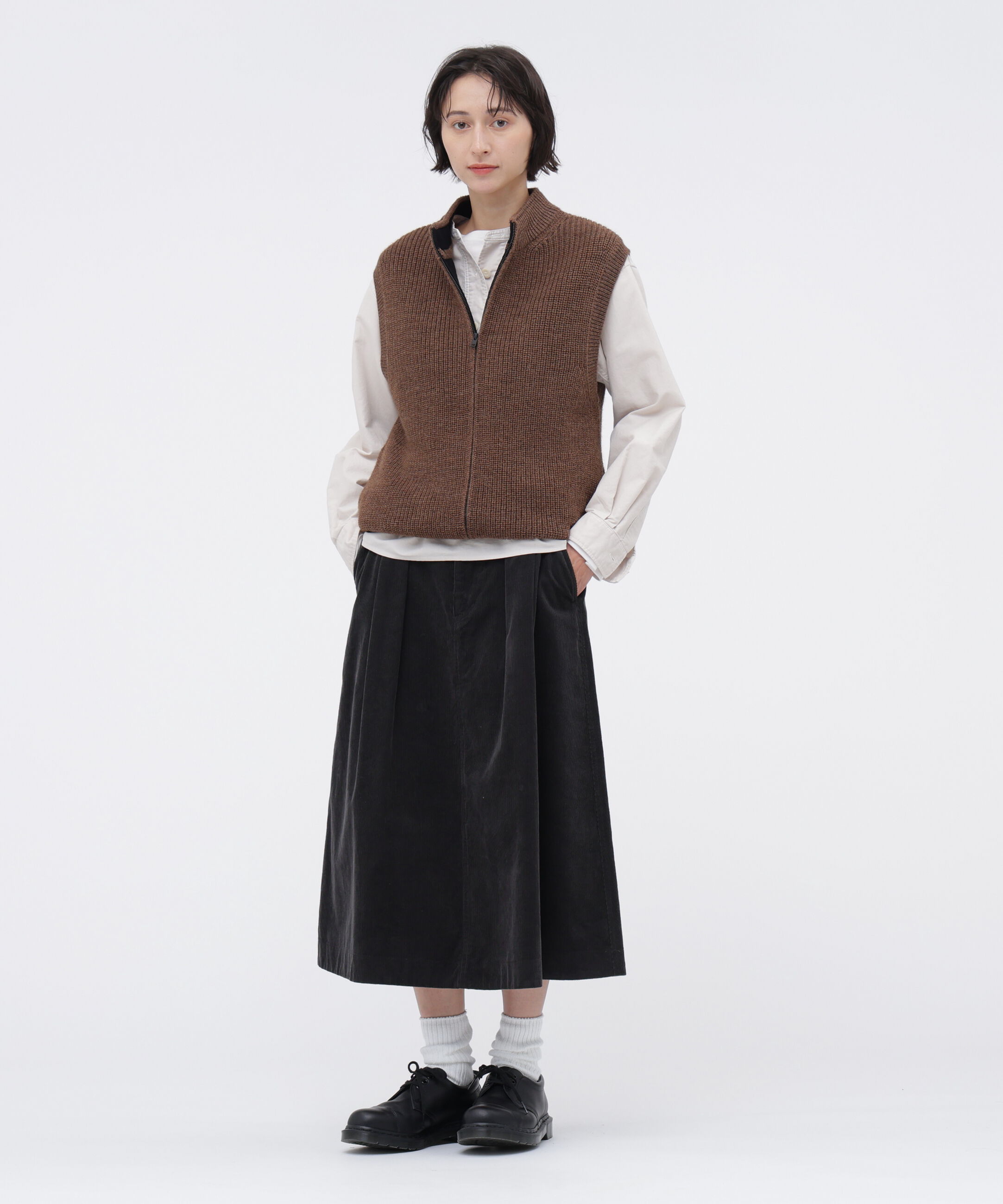 MHL.「DRY COTTON NEEDLECORD SKIRT」|スカート|