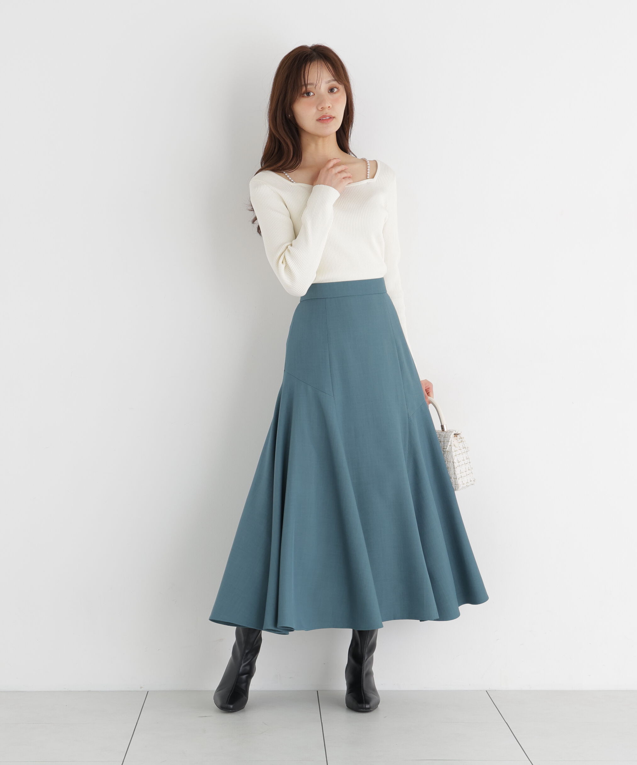 PROPORTION BODY DRESSING「アシメ切替スカート」|スカート|グリーン