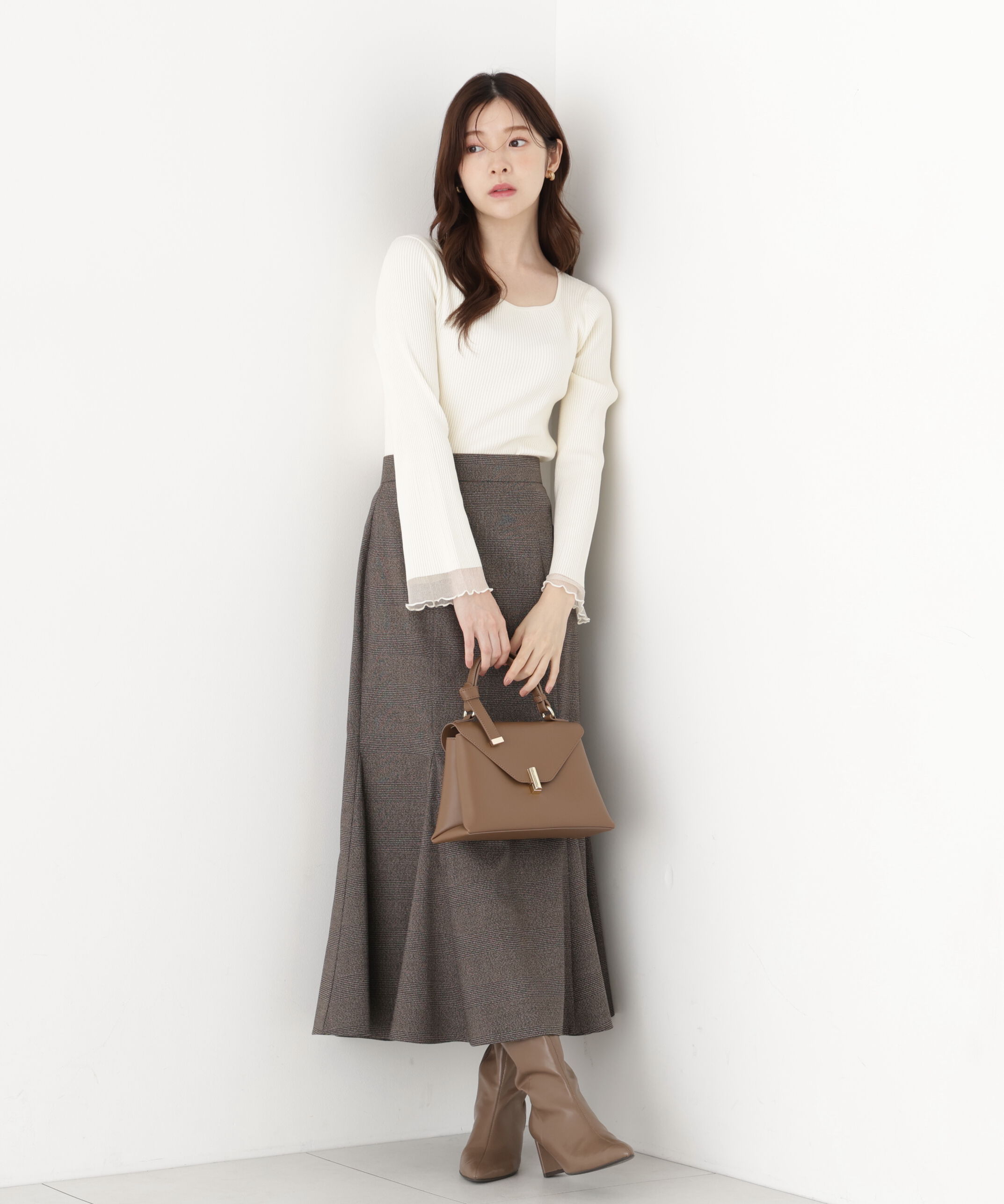 PROPORTION BODY DRESSING「スクエア部分シアーニット」|ニット・セーター|