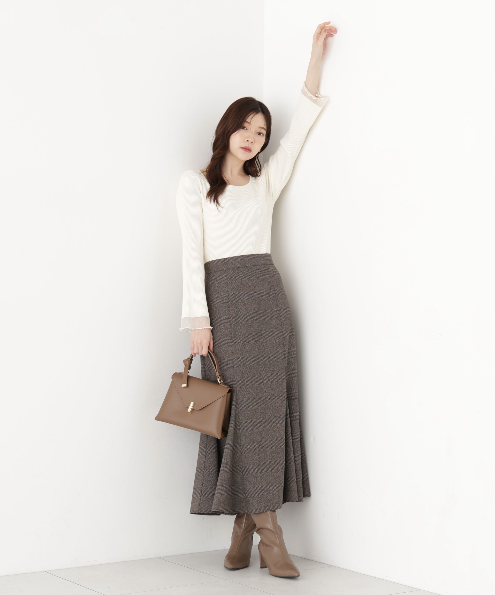 PROPORTION BODY DRESSING「スクエア部分シアーニット」|ニット・セーター|