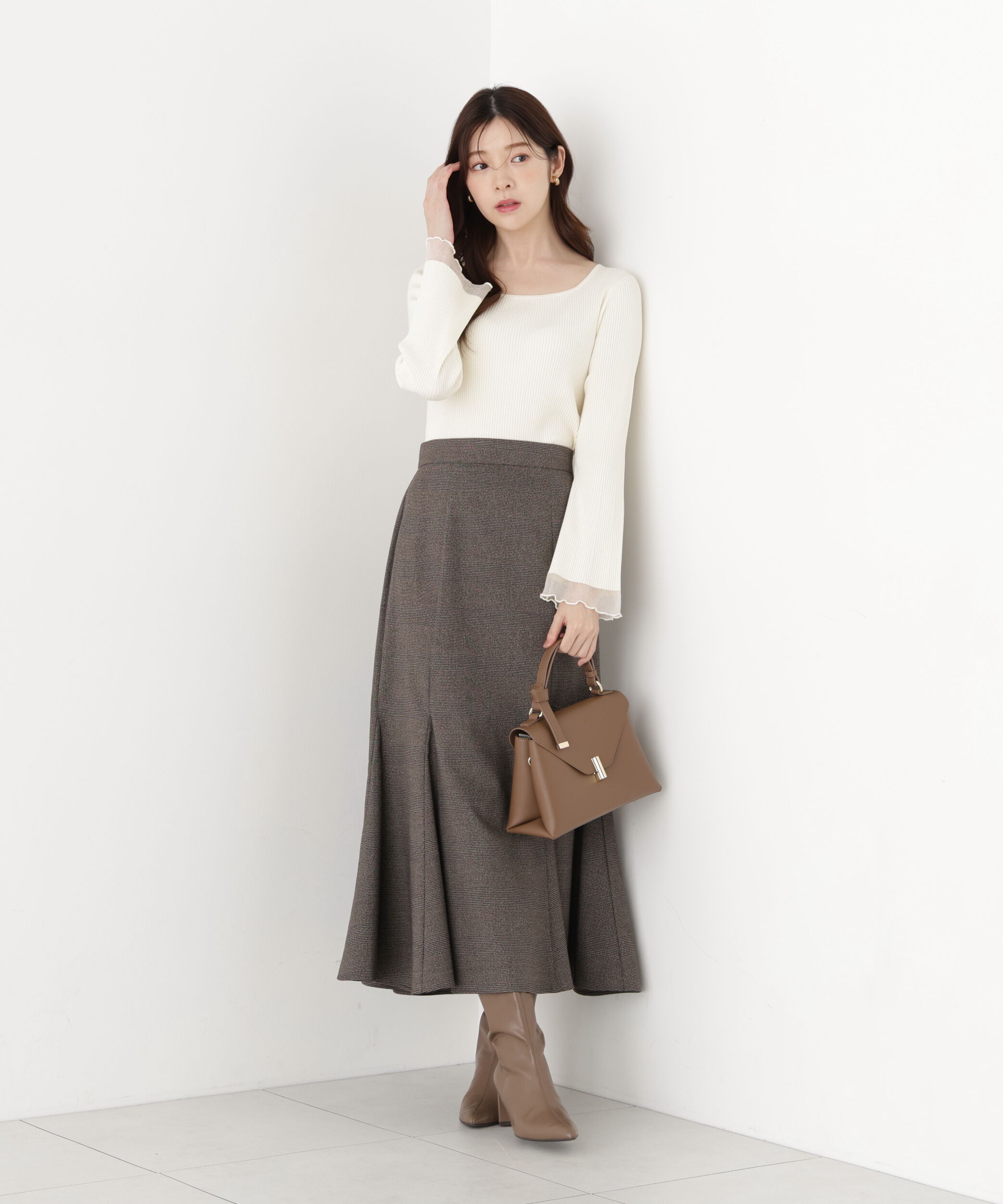 PROPORTION BODY DRESSING「スクエア部分シアーニット」|ニット・セーター|