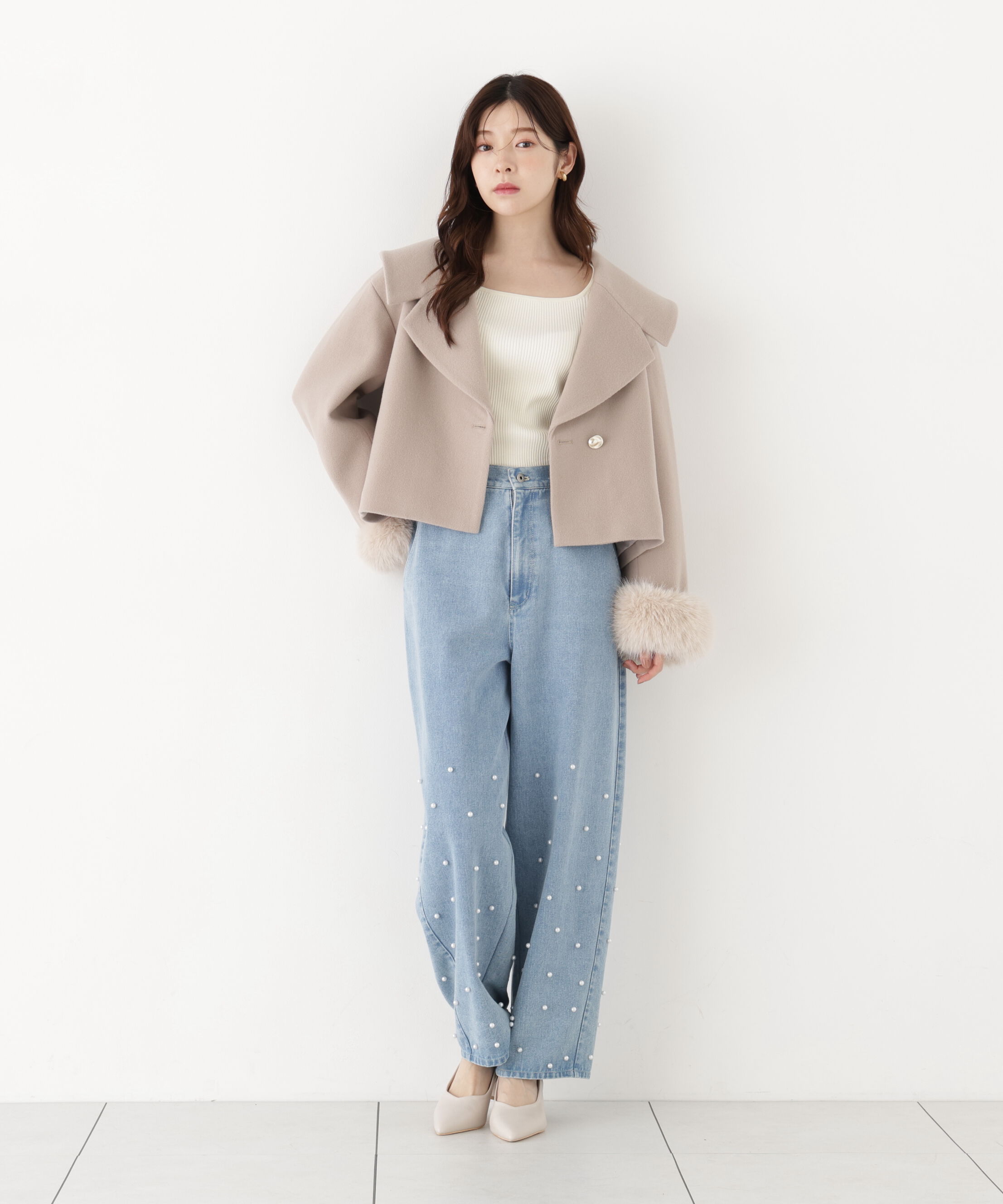 PROPORTION BODY DRESSING「スクエア部分シアーニット」|ニット・セーター|
