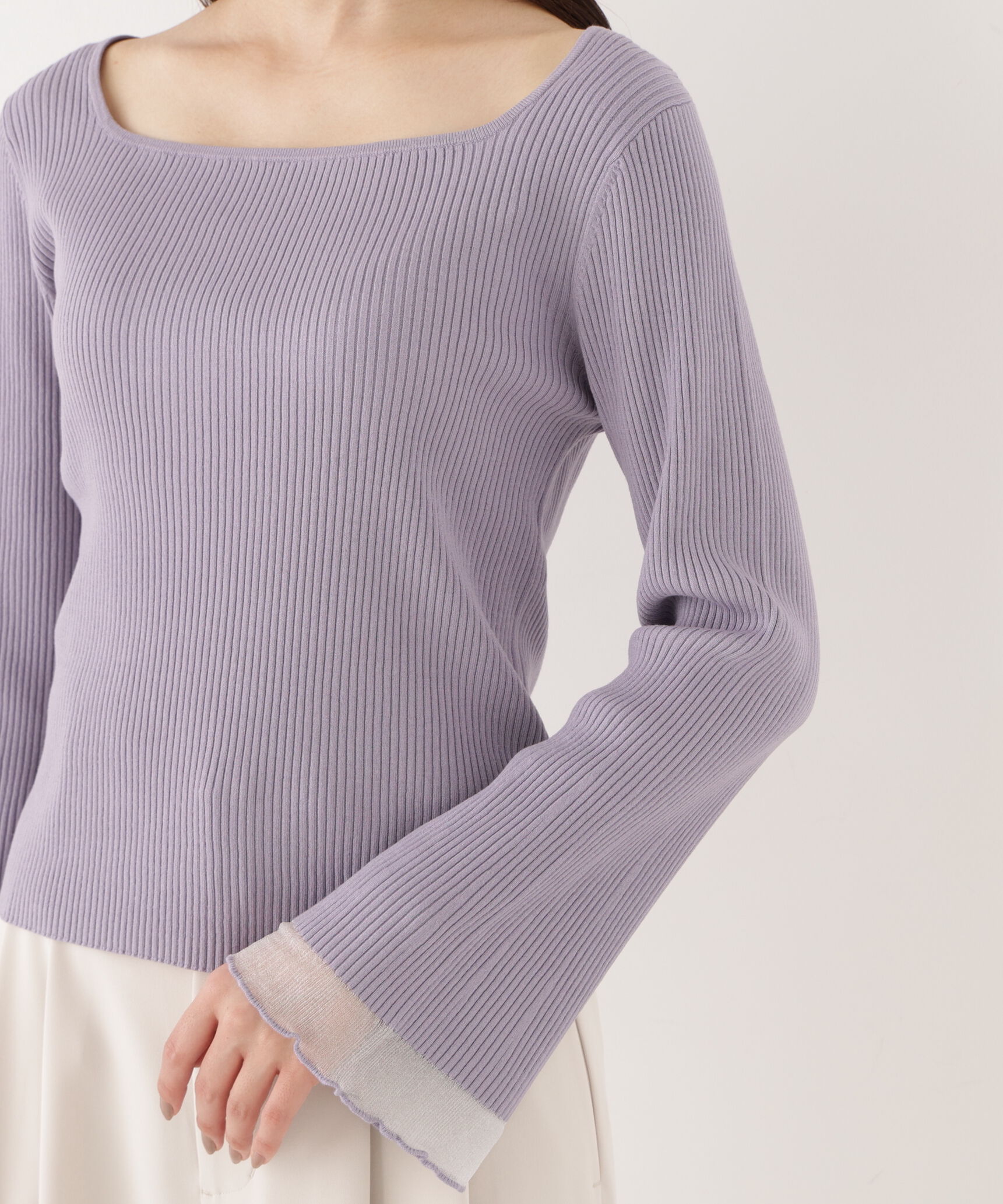 PROPORTION BODY DRESSING「スクエア部分シアーニット」|ニット・セーター|
