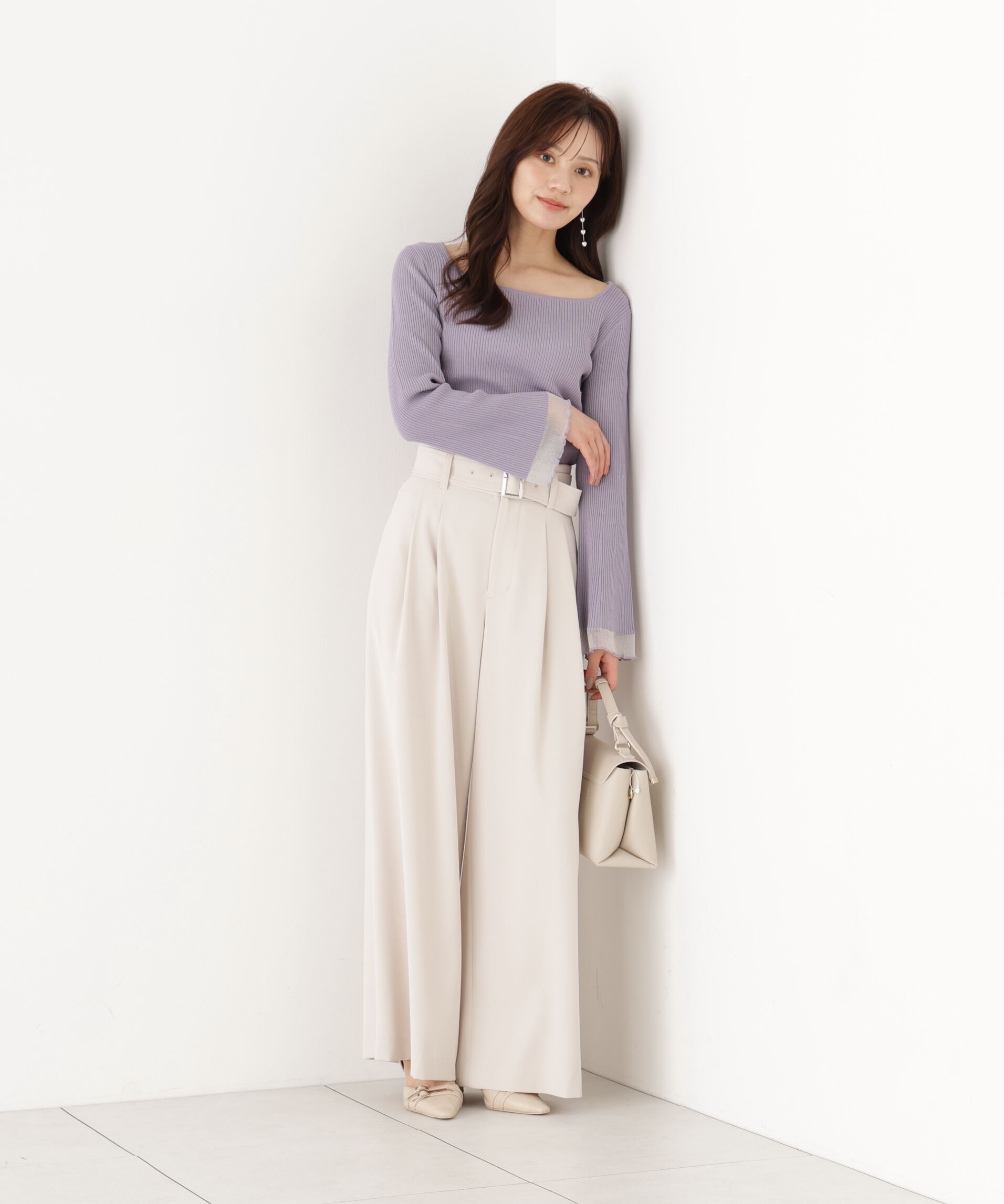 PROPORTION BODY DRESSING「スクエア部分シアーニット」|ニット・セーター|