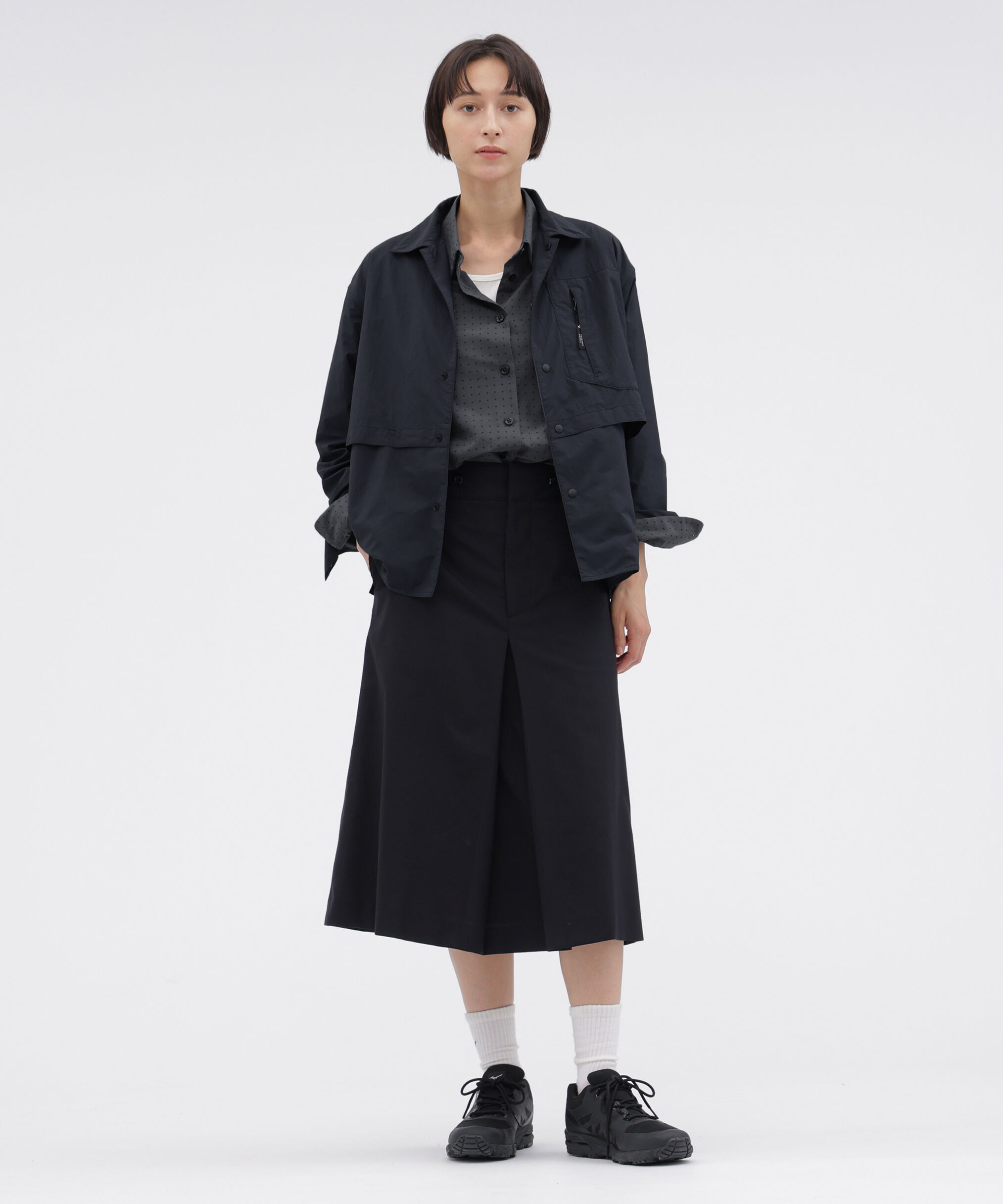  「WIDE STRIPE WOOL SKIRT」|スカート|