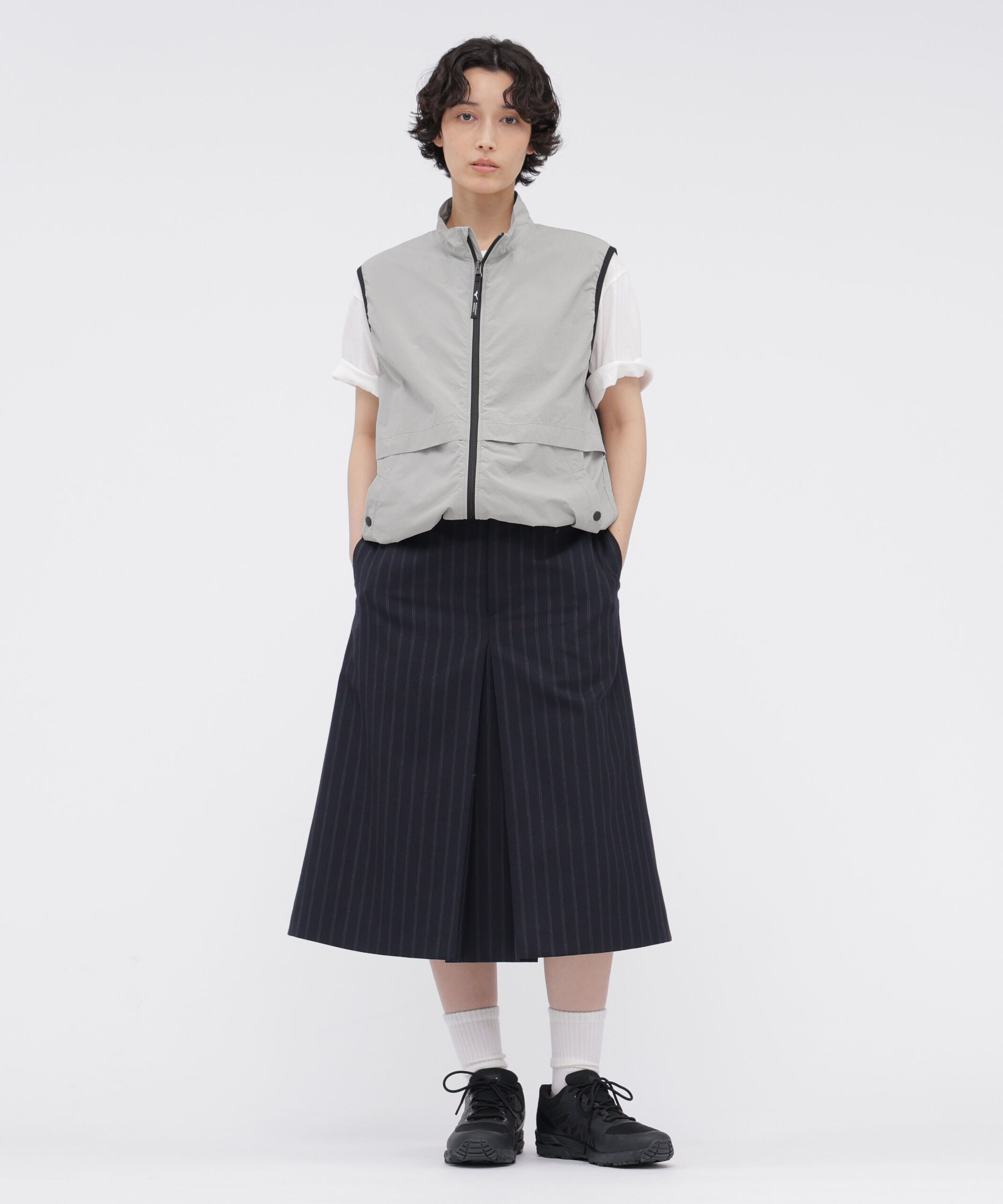  「WIDE STRIPE WOOL SKIRT」|スカート|