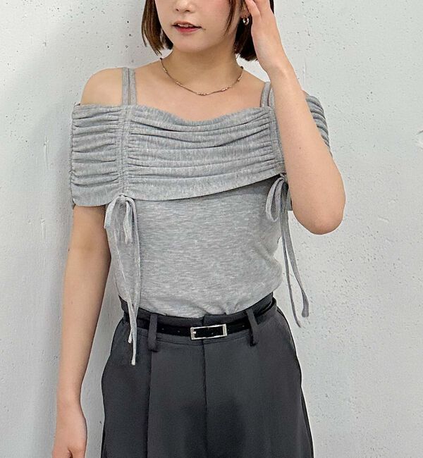 archives「ドロストオフショルカットＴＯＰＳ」|タンクトップ|