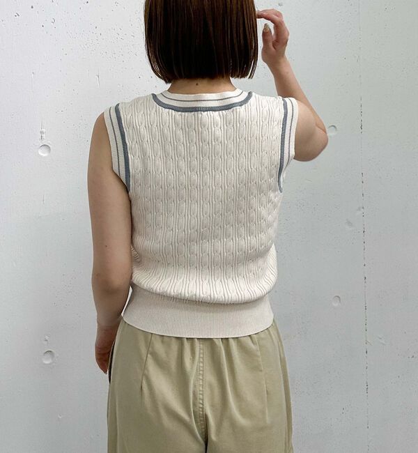 archives「ロゴ刺繍ラインケーブルニットベスト」|ニット・セーター|