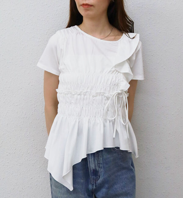 archives「アシメギャザーフリルＴＥＥ」|Tシャツ・カットソー|